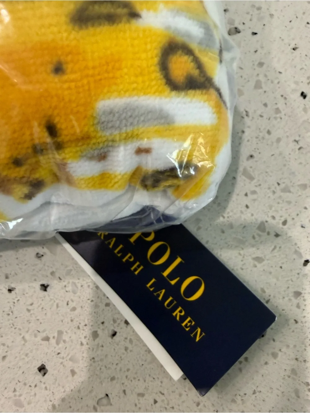 New womens Ralph Lauren Polo Bear Print Tee with Yellow Jacket Beach Towel